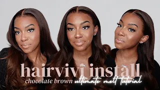 Are Hairvivi Wigs Worth The Hype?? | Chocolate Brown Wig Install | Ultimate Melt Tutorial