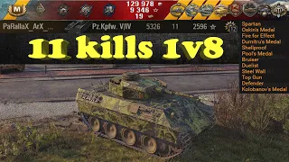 Pz.Kpfw. V/IV 🔝 5K damage | 11 kills | 1v8, 2596 exp, Kolobanov's Medal 🔝 World of Tanks ✔️