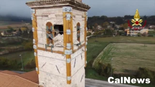 Norcia :: 14/11/2016 :: Terremoto: riprese da drone del monastero Sant'Antonio.