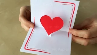 Pop Up Card: Heart  ❤ Mother's Day Crafts - Pop Up card Mother's Day