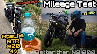 Mileage Test 🤯 || Apache RTR 200 4v BS6 🔥|| In Sports mode🏍️ #apache #rtr #rtr200 #viral