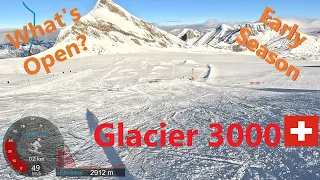 [4K] Skiing Glacier 3000 Diablerets, Early Season - What's Open? Vaud Switzerland, GoPro HERO11