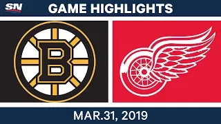 NHL Game Highlights | Bruins vs. Red Wings – March 31, 2019