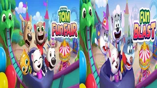 Talking Tom Fun Fair vs Fun Blast Gameplay Android ios