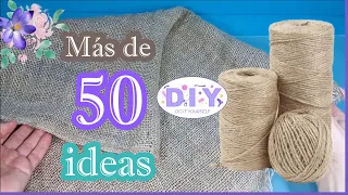 Más de 50 ideas de manualidades con tela de arpillera y cuerda de yute y otros materiales reciclados