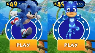 Sonic Dash vs PJ Masks Catboy - Movie Sonic vs All Bosses Eggman Zazz All 76 Characters Unlocked