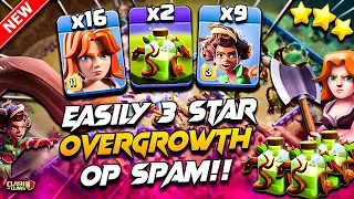 TH16 OVERGROWTH Spell Attack With (ROOT RIDER + VALKYRIE) Easily 3 Star TH16 OVERGROWTH Strategy COC