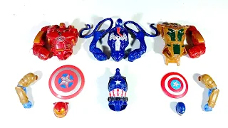 avengers superhero toys.. captain america vs thanos armor vs venom 2 vs hulk buster.. merakit mainan