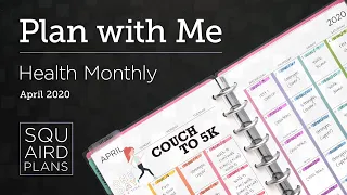 Plan with Me :: April Training :: Squaird Plans Monthly Health Spread :: Classic Happy Planner 2020