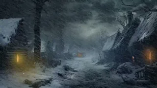 Winter Storm in a Mountain Village | Wind Sounds for Sleeping | Howling Wind & Blowing Snow