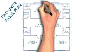 HOUSE PLAN DESIGN | EP 17 | 1600 SQUARE FEET TWO-UNIT FLAT HOUSE PLAN | LAYOUT PLAN