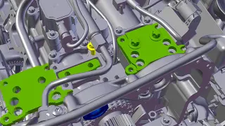 Mercedes Benz M256 engine timing animation.