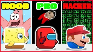 Square Bird! NOOB vs PRO vs HACKER! Kaven App Review! Kids Gameplay