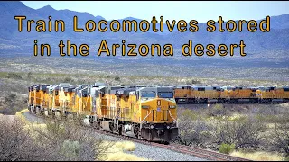 Train Engines stored in the Arizona Desert