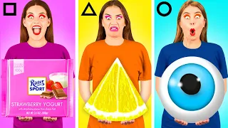 Geometric Shape Food Challenge #1 | Eating Only One Shape by BaRaDa Challenge