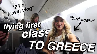 flying first class to GREECE! *24 hour airport vlog*