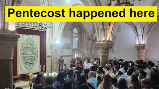 The Pentecost ceremony in Jerusalem occurs where the Holy Spirit descended on the apostles.