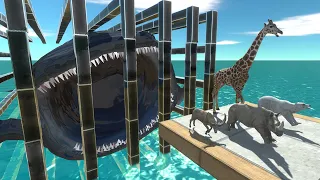 Run away from The Bloop Prison Break- Animal Revolt Battle Simulator