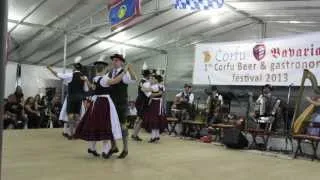 Three Bavarian couples dancing at the 1st Corfu Beer Festival 2013 in Arillas