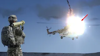 Russian MI-8 helicopter explodes after being hit by a AA missile | Mi24 downed by a direct shot
