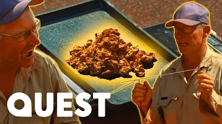 Russell Uses Divining To Prove There Is Gold Under The Caravan | Aussie Gold Hunters