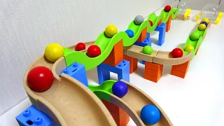 Marble Run ☆ TrixTrack Wave Slope 2way Course & Transparent RV