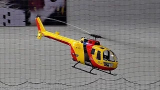 GIANT RC BO-105 SCALE 1:5 MODEL HELICOPTER FROM VARIO INDOOR FLIGHT / Intermodellbau 2016