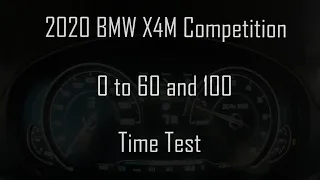 2020 BMW X4M Competition Time Tests. 0 to 60 and 100