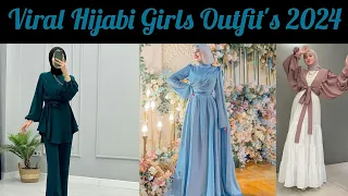 Elegant muslim Hijabi girls Outfits 2024 || Modest Hijabi jabi girls outfits ideas 2024