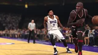 Ridiculous angle on Jordan dunk