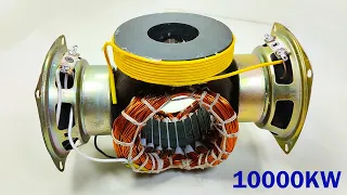 Making Free Electricity Ac 220v How To Make Free Energy 10000KW Generator At Home