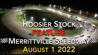 🏁 Merrittville Speedway 8/1/22 Hoosier Stock Feature Race - Aerial View DIRT TRACK RACING