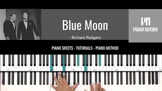 Blue Moon - Elvis Presley - Frank Sinatra (Sheet Music - Piano Solo - Piano Cover - Tutorial)