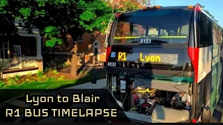 Ottawa O-Train line 1 replacement route Lyon to Blair timelapse