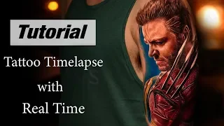 Wolverin  - Tattoo Timelapse with Real Time