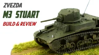 Zvezda M3A1 Stuart - 1/100 Scale Plastic Model Kit - Build & Review