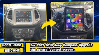 How to remove original screen and install android navi radio Jeep Compass 2017 2018 with Carplay?