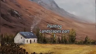 How to paint landscape with Oil Paints Part 1.. Easy Oil Painting Tutorials