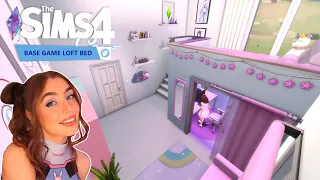 Base Game Loft Bed │ Kawaii Gamer Roon │ No CC │ Sims 4  │ Speed Build