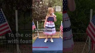 Little girl sings "God Bless America" for Veteran's Day