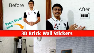 3d Brick Wall Stickers - Unboxing, Review and How to Apply | Room Decoration with Wallpaper