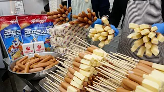 역대급 바삭한! 줄서서 먹는 치즈 핫도그~ / Amazing! popular cheese hot dog - korean street food