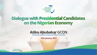 NESG Presidential Dialogue with Atiku Abubakar GCON #ifnotnowwhen