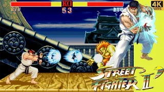 Street Fighter II: Rainbow Edition (1992) - Arcade Mode Walkthrough - Ryu - 4K 60 FPS.