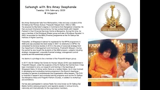 Satsangh with Bro Amey Deshpande -13th February 2023