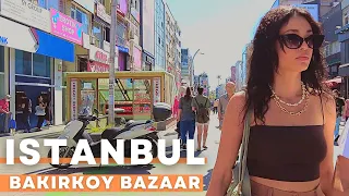 Istanbul Turkey 2022 Bakırköy Bazaar 10 September Walking Tour | Shops-Cafes-s-Street Foods