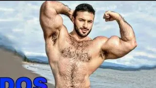 Huge Hairy Chest Muscular Mens Physique Fashion Model & Bodybuilder Bryan Granados