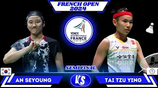 Fantastic Match ! AN Seyoung (안세영) vs TAI Tzu Ying | French Open 2024 Badminton SF