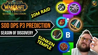 SoD Phase 3 DPS Predictions - Sunken Temple | Season of Discovery
