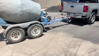 Pull-behind Concrete Mixer in the house!!  1 cubic yard short pour.